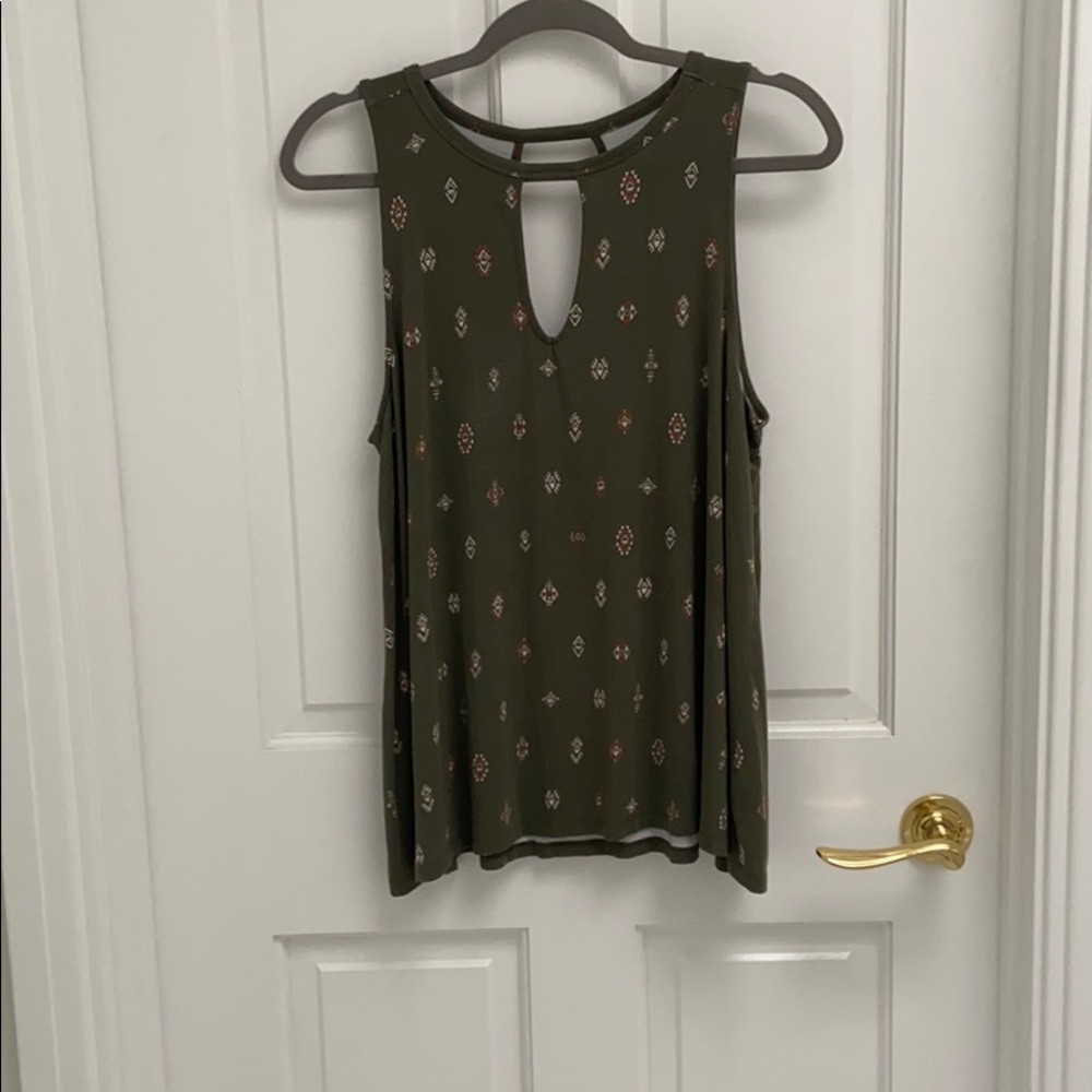 Green Tribal Print Top